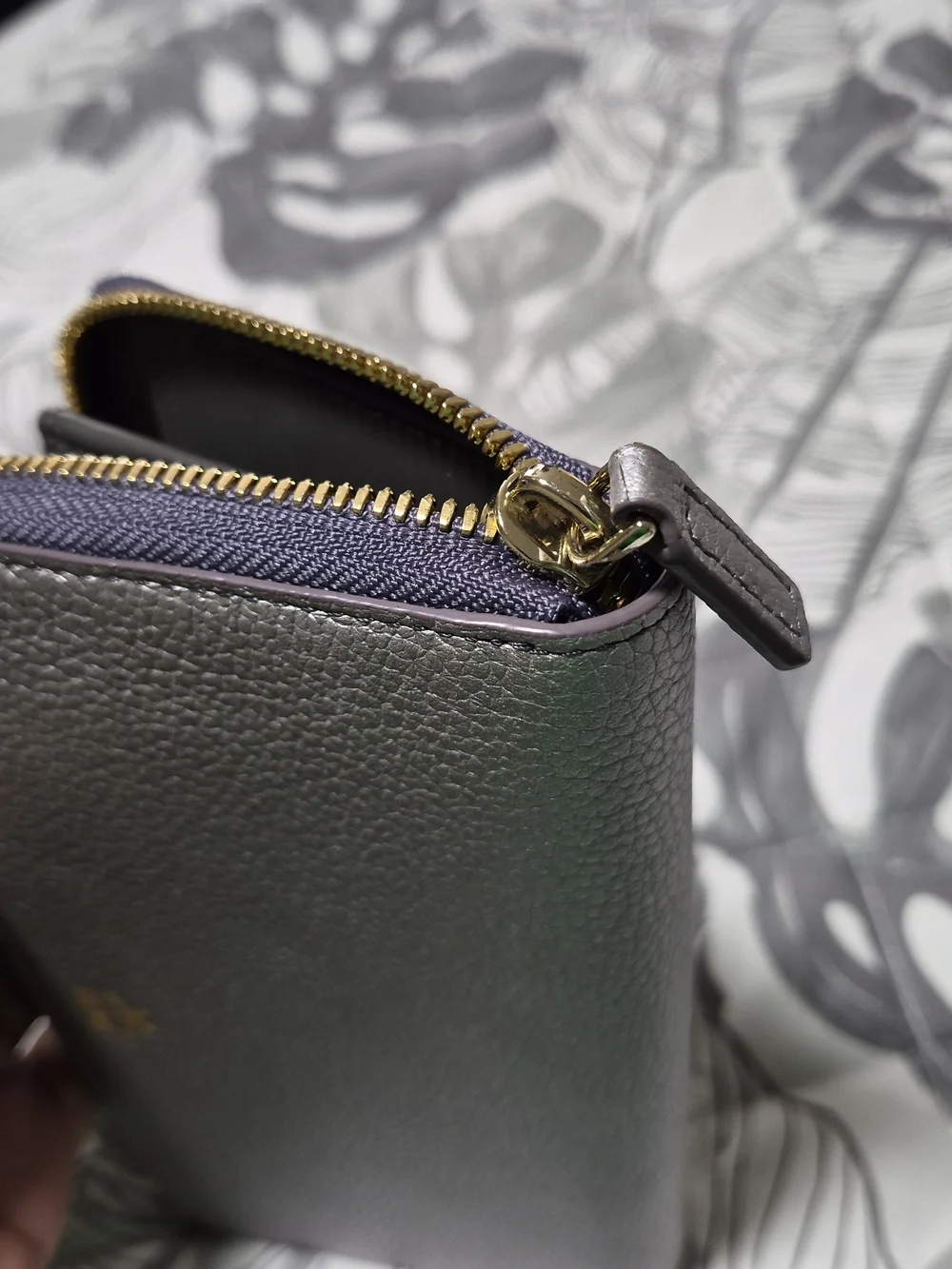 MCM Metallic Silver Zip-Around Wallet